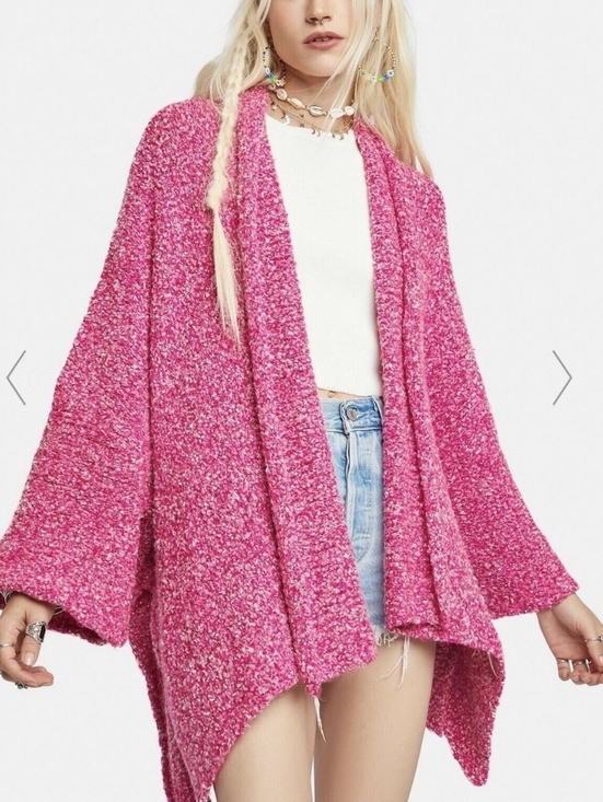 Free People Sweaters - Free People BFF Cardigan Open Front in a Prickly Pear pink color S